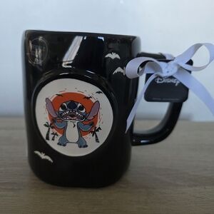 Rae Dunn Disney Stitch Mischief and Mayhem Black Halloween Mug NEW
